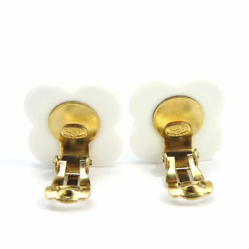 CHANEL Black Logo Earrings